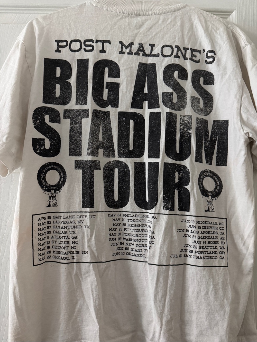 Post Malone Big Ass Stadium Tour 2025 Graphic Tee Medium Oversized